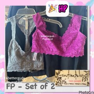 New SET 2 Intimately by Free People Lace Bralettes Bras S|P Small Petite